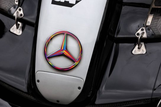 Mercedes AMG F1 W15 nosecone - Rainbow logo.
06.06.2024. Formula 1 World Championship, Rd 9, Canadian Grand Prix, Montreal, Canada, Preparation Day.
- www.xpbimages.com, EMail: requests@xpbimages.com © Copyright: Coates / XPB Images