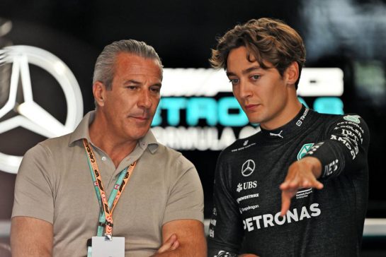 George Russell (GBR) Mercedes AMG F1 with a guest.
08.06.2024. Formula 1 World Championship, Rd 9, Canadian Grand Prix, Montreal, Canada, Qualifying Day.
- www.xpbimages.com, EMail: requests@xpbimages.com © Copyright: Price / XPB Images