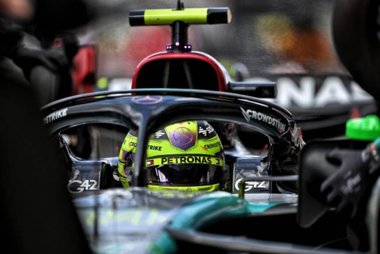 Lewis Hamilton (GBR) Mercedes AMG F1 W15 in the pits.
08.06.2024. Formula 1 World Championship, Rd 9, Canadian Grand Prix, Montreal, Canada, Qualifying Day.
- www.xpbimages.com, EMail: requests@xpbimages.com © Copyright: Price / XPB Images