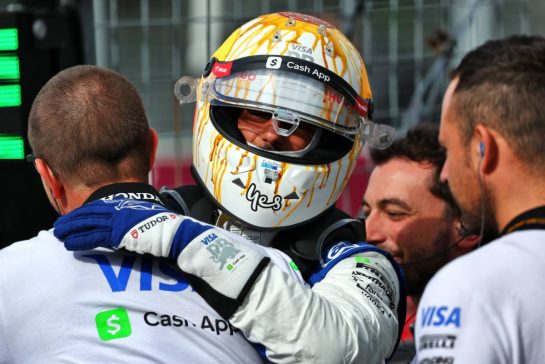 Daniel Ricciardo (AUS) RB celebrates in qualifying parc ferme.
08.06.2024. Formula 1 World Championship, Rd 9, Canadian Grand Prix, Montreal, Canada, Qualifying Day.
- www.xpbimages.com, EMail: requests@xpbimages.com © Copyright: Charniaux / XPB Images