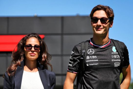 George Russell (GBR) Mercedes AMG F1 with his girlfriend Carmen Montero Mundt.
21.06.2024 Formula 1 World Championship, Rd 10, Spanish Grand Prix, Barcelona, Spain, Practice Day.
- www.xpbimages.com, EMail: requests@xpbimages.com © Copyright: Rew / XPB Images