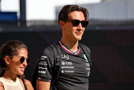 George Russell (GBR) Mercedes AMG F1 with his girlfriend Carmen Montero Mundt.
22.06.2024. Formula 1 World Championship, Rd 10, Spanish Grand Prix, Barcelona, Spain, Qualifying Day.
- www.xpbimages.com, EMail: requests@xpbimages.com © Copyright: Moy / XPB Images