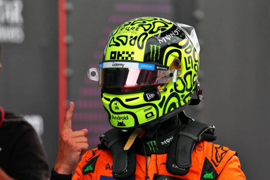 Lando Norris (GBR) McLaren celebrates his pole position in qualifying parc ferme.
22.06.2024. Formula 1 World Championship, Rd 10, Spanish Grand Prix, Barcelona, Spain, Qualifying Day.
- www.xpbimages.com, EMail: requests@xpbimages.com © Copyright: Coates / XPB Images
