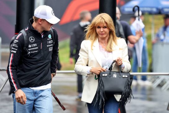 (L to R): Mick Schumacher (GER) Mercedes AMG F1 Reserve Driver with his mother Corinna Schumacher (GER).
27.06.2024. Formula 1 World Championship, Rd 11, Austrian Grand Prix, Spielberg, Austria, Preparation Day.
- www.xpbimages.com, EMail: requests@xpbimages.com © Copyright: Bearne / XPB Images