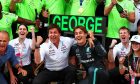 Race winner George Russell (GBR) Mercedes AMG F1 celebrates with Toto Wolff (GER) Mercedes AMG F1 Shareholder and Executive Director and the team after the race. 30.06.2024. Formula 1 World Championship, Rd 11, Austrian Grand Prix, Spielberg, Austria, Race Day. - www.xpbimages.com, EMail: requests@xpbimages.com © Copyright: Coates / XPB Images