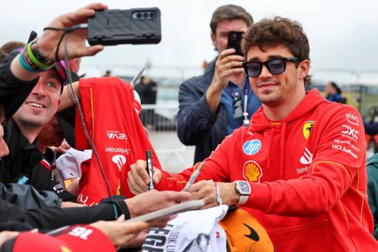 Charles Leclerc (MON) Ferrari with fans.
05.07.2024. Formula 1 World Championship, Rd 12, British Grand Prix, Silverstone, England, Practice Day.
- www.xpbimages.com, EMail: requests@xpbimages.com © Copyright: Moy / XPB Images