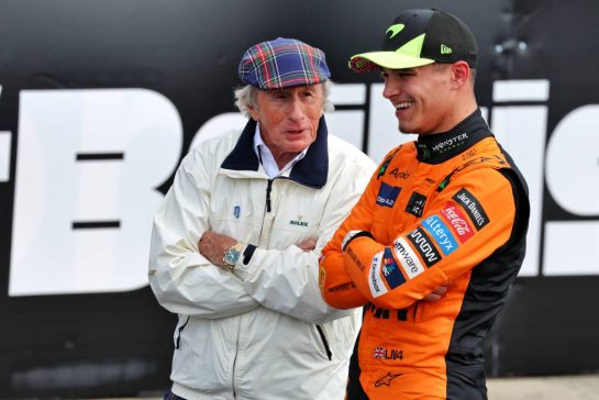 (L to R): Jackie Stewart (GBR) with Lando Norris (GBR) McLaren in qualifying parc ferme.
06.07.2024. Formula 1 World Championship, Rd 12, British Grand Prix, Silverstone, England, Qualifying Day.
- www.xpbimages.com, EMail: requests@xpbimages.com © Copyright: Moy / XPB Images