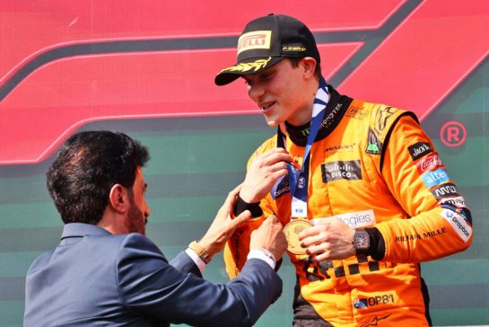 Race winner Oscar Piastri (AUS) McLaren celebrates on the podium.
21.07.2024. Formula 1 World Championship, Rd 13, Hungarian Grand Prix, Budapest, Hungary, Race Day.
- www.xpbimages.com, EMail: requests@xpbimages.com © Copyright: Batchelor / XPB Images