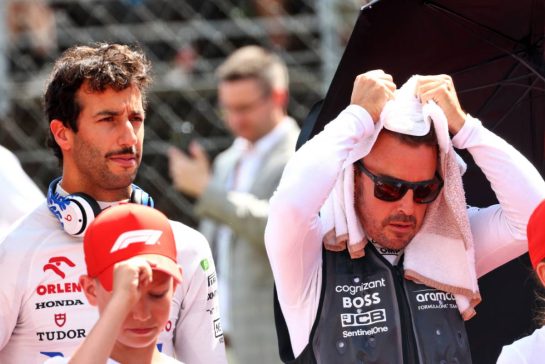 Fernando Alonso (ESP) Aston Martin F1 Team and Daniel Ricciardo (AUS) RB on the grid.
21.07.2024. Formula 1 World Championship, Rd 13, Hungarian Grand Prix, Budapest, Hungary, Race Day.
- www.xpbimages.com, EMail: requests@xpbimages.com © Copyright: Coates / XPB Images