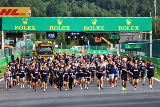 Pierre Gasly (FRA) Alpine F1 Team -  Race for Anthoine with members of the Paddock.
25.07.2024. Formula 1 World Championship, Rd 14, Belgian Grand Prix, Spa Francorchamps, Belgium, Preparation Day.
- www.xpbimages.com, EMail: requests@xpbimages.com © Copyright: Rew / XPB Images