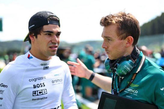 (L to R): Lance Stroll (CDN) Aston Martin F1 Team with Andrew Vizard (GBR) Aston Martin F1 Team Race Enginner on the grid.
28.07.2024. Formula 1 World Championship, Rd 14, Belgian Grand Prix, Spa Francorchamps, Belgium, Race Day.
- www.xpbimages.com, EMail: requests@xpbimages.com © Copyright: Charniaux / XPB Images