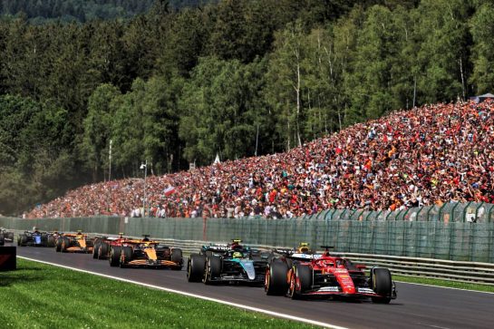 Charles Leclerc (MON) Ferrari SF-24 leads at the start of the race.
28.07.2024. Formula 1 World Championship, Rd 14, Belgian Grand Prix, Spa Francorchamps, Belgium, Race Day.
- www.xpbimages.com, EMail: requests@xpbimages.com © Copyright: Rew / XPB Images