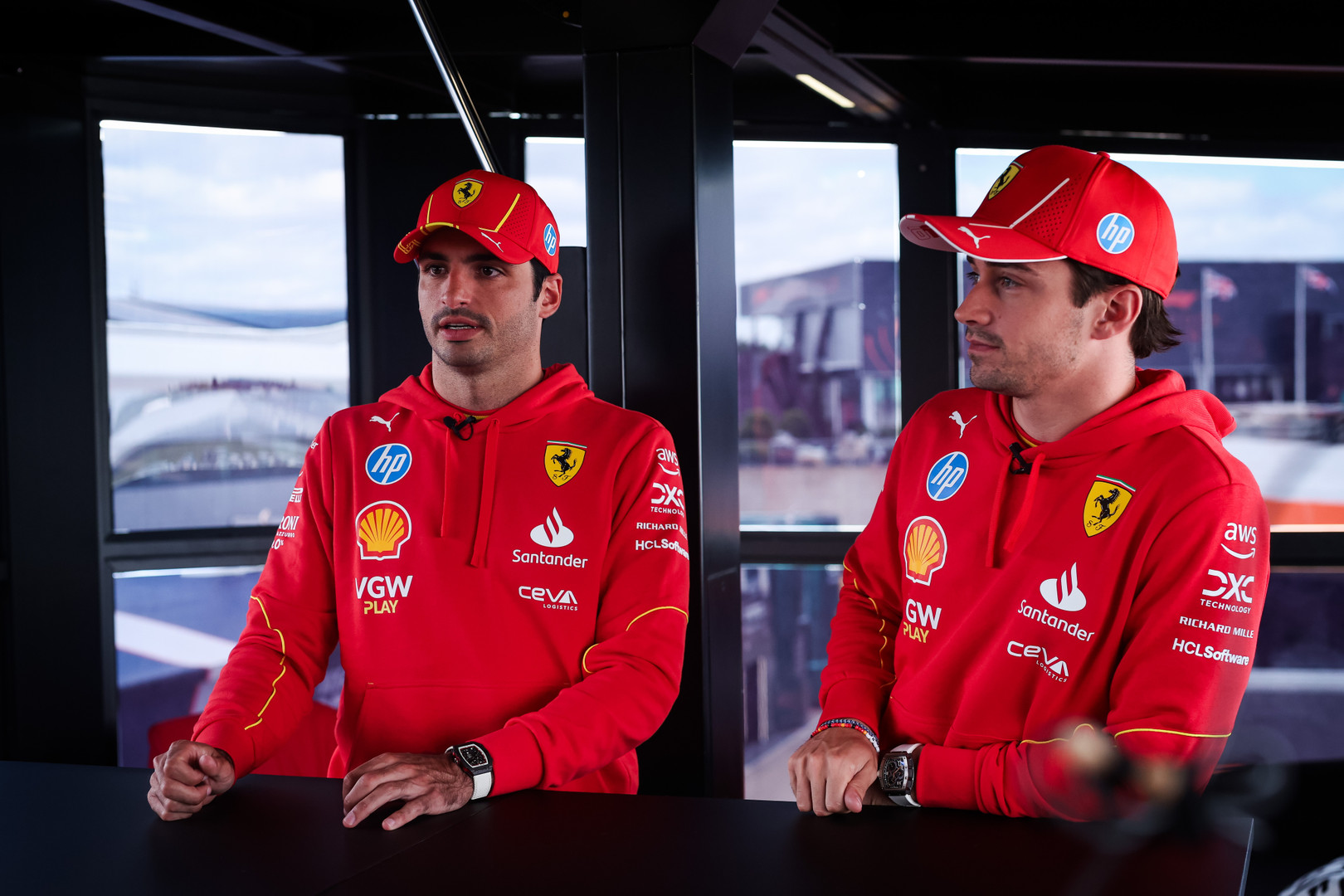 Ferrari cars set for comparative set-up test in practice at Silverstone