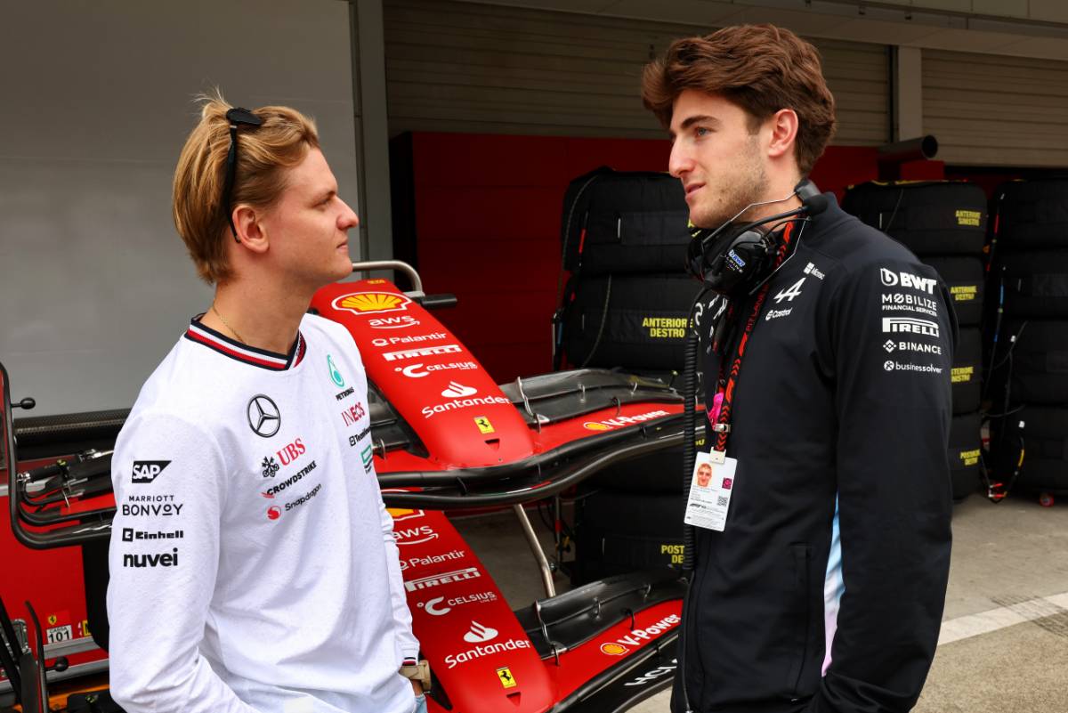 (L to R): Mick Schumacher (GER) Mercedes AMG F1 Reserve Driver with Jack Doohan (AUS) Alpine F1 Team Reserve Driver. 05.04.2024. Formula 1 World Championship, Rd 4, Japanese Grand Prix, Suzuka, Japan, Practice Day. - www.xpbimages.com, EMail: requests@xpbimages.com © Copyright: Batchelor / XPB Images