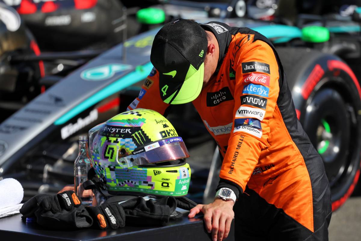 3rd Lando Norris (GBR) McLaren in parc ferme. 07.07.2024. Formula 1 World Championship, Rd 12, British Grand Prix, Silverstone, UK, Race Day. - www.xpbimages.com, Email: requests@xpbimages.com © Copyright: Rew / XPB Images