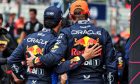 (L to R): Sergio Perez (MEX) Red Bull Racing with team mate Max Verstappen (NLD) Red Bull Racing in qualifying parc ferme. 27.07.2024. Formula 1 World Championship, Rd 14, Belgian Grand Prix, Spa Francorchamps, Belgium, Qualifying Day. - www.xpbimages.com, EMail: requests@xpbimages.com © Copyright: Moy / XPB Images