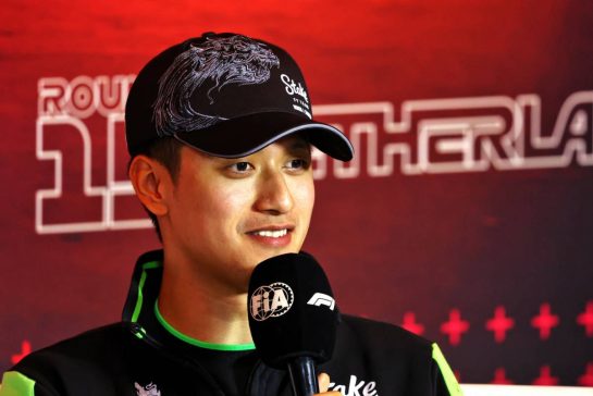 Zhou Guanyu (CHN) Sauber in the FIA Press Conference.
22.08.2024. Formula 1 World Championship, Rd 15, Dutch Grand Prix, Zandvoort, Netherlands, Preparation Day.
- www.xpbimages.com, EMail: requests@xpbimages.com © Copyright: Charniaux / XPB Images