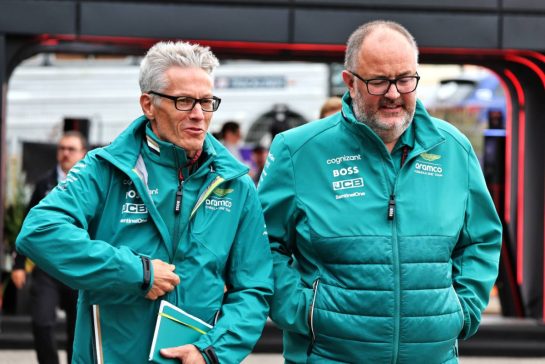 (L to R): Mike Krack (LUX) Aston Martin F1 Team, Team Principal with Tom McCullough (GBR) Aston Martin F1 Team Performance Director.
23.08.2024. Formula 1 World Championship, Rd 15, Dutch Grand Prix, Zandvoort, Netherlands, Practice Day.
- www.xpbimages.com, EMail: requests@xpbimages.com © Copyright: Moy / XPB Images