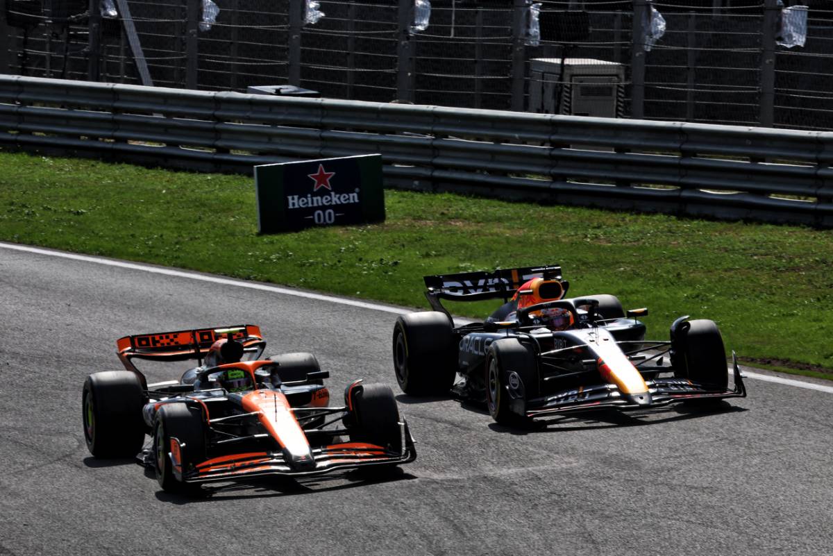 Lando Norris (GBR) McLaren MCL38 passes Max Verstappen (NLD) Red Bull Racing RB20 to take the lead of the race. 25.08.2024. Formula 1 World Championship, Rd 15, Dutch Grand Prix, Zandvoort, Netherlands, Race Day. - www.xpbimages.com, EMail: requests@xpbimages.com © Copyright: Batchelor / XPB Images