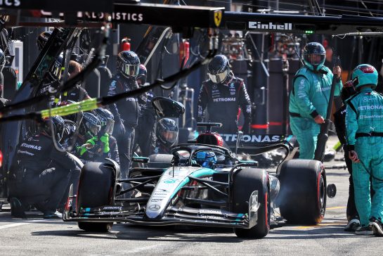 George Russell (GBR) Mercedes AMG F1 W15 makes a pit stop.
25.08.2024. Formula 1 World Championship, Rd 15, Dutch Grand Prix, Zandvoort, Netherlands, Race Day.
- www.xpbimages.com, EMail: requests@xpbimages.com © Copyright: Batchelor / XPB Images