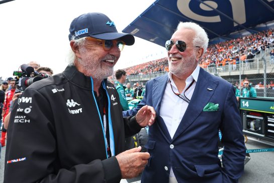 (L to R): Flavio Briatore (ITA) Alpine F1 Team Executive Advisor with Lawrence Stroll (CDN) Aston Martin F1 Team Investor on the grid.
25.08.2024. Formula 1 World Championship, Rd 15, Dutch Grand Prix, Zandvoort, Netherlands, Race Day.
- www.xpbimages.com, EMail: requests@xpbimages.com © Copyright: Moy / XPB Images