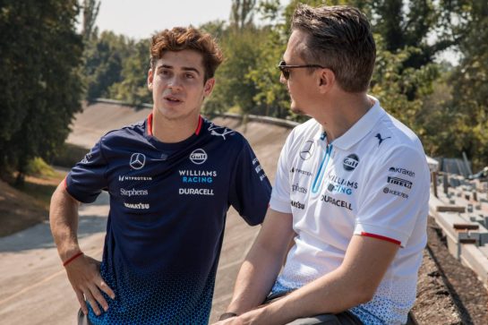 Franco Colapinto (ARG) Williams Racing and Gaetan Jego, Williams Racing Race Engineer.
29.08.2024. Formula 1 World Championship, Rd 16, Italian Grand Prix, Monza, Italy, Preparation Day.
- www.xpbimages.com, EMail: requests@xpbimages.com © Copyright: Bearne / XPB Images