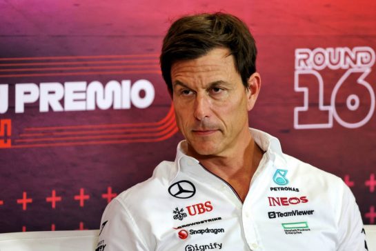 Toto Wolff (GER) Mercedes AMG F1 Shareholder and Executive Director in the FIA Press Conference.
30.08.2024. Formula 1 World Championship, Rd 16, Italian Grand Prix, Monza, Italy, Practice Day.
- www.xpbimages.com, EMail: requests@xpbimages.com © Copyright: Bearne / XPB Images