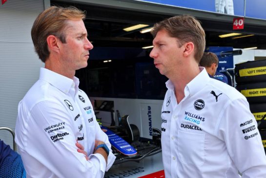 (L to R): James Matthews (GBR) Eden Rock Group CEO - Williams Racing Board Member with James Vowles (GBR) Williams Racing Team Principal.
31.08.2024. Formula 1 World Championship, Rd 16, Italian Grand Prix, Monza, Italy, Qualifying Day.
- www.xpbimages.com, EMail: requests@xpbimages.com © Copyright: Batchelor / XPB Images