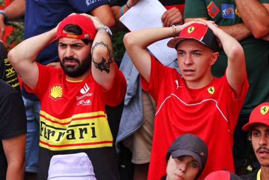 Circuit atmosphere - Ferrari fans in the grandstand.
01.09.2024. Formula 1 World Championship, Rd 16, Italian Grand Prix, Monza, Italy, Race Day.
- www.xpbimages.com, EMail: requests@xpbimages.com © Copyright: Coates / XPB Images