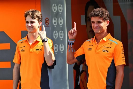(L to R): Oscar Piastri (AUS) McLaren with team mate Lando Norris (GBR) McLaren.
12.09.2024. Formula 1 World Championship, Rd 17, Azerbaijan Grand Prix, Baku Street Circuit, Azerbaijan, Preparation Day.
- www.xpbimages.com, EMail: requests@xpbimages.com © Copyright: Batchelor / XPB Images