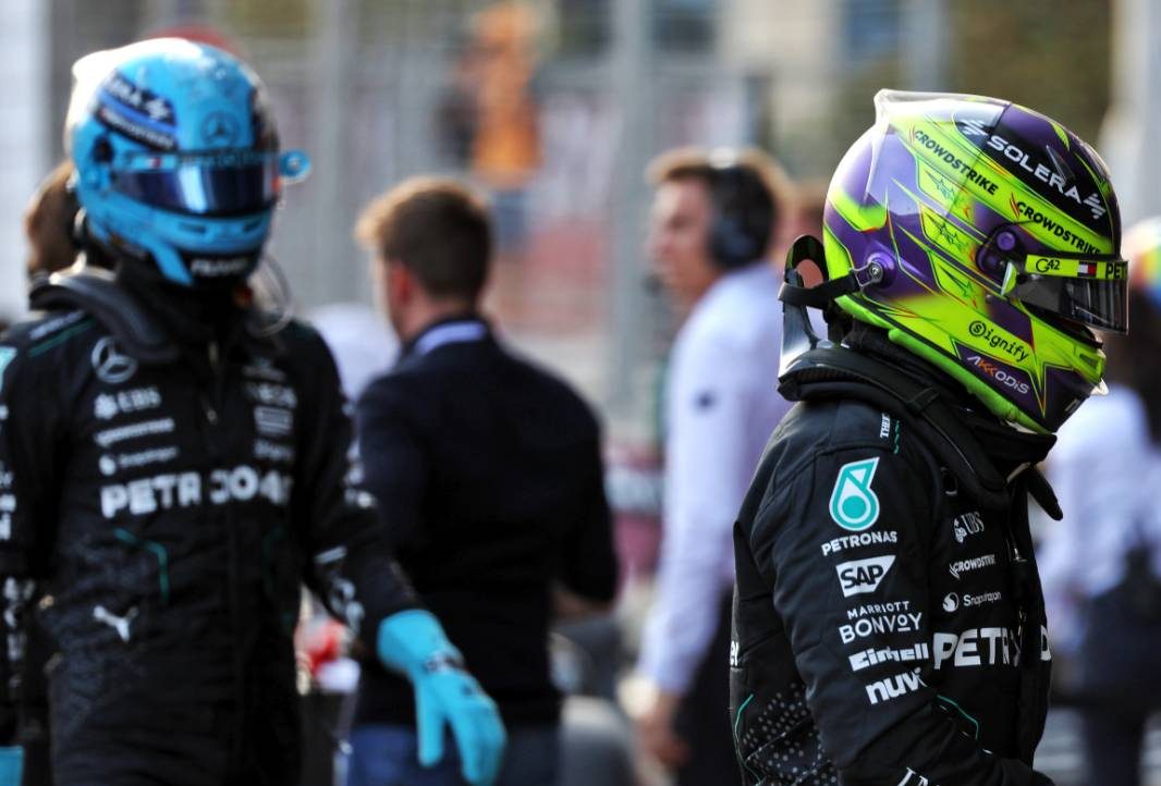 Lewis Hamilton (GBR) Mercedes AMG F1 in qualifying parc ferme. 14.09.2024. Formula 1 World Championship, Rd 17, Azerbaijan Grand Prix, Baku Street Circuit, Azerbaijan, Qualifying Day. - www.xpbimages.com, EMail: requests@xpbimages.com © Copyright: Bearne / XPB Images
