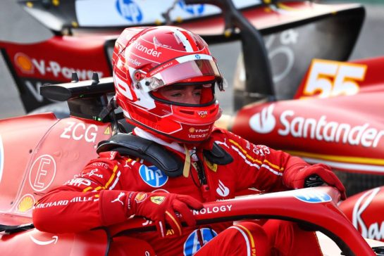 Pole sitter Charles Leclerc (MON) Ferrari SF-24 in qualifying parc ferme.
14.09.2024. Formula 1 World Championship, Rd 17, Azerbaijan Grand Prix, Baku Street Circuit, Azerbaijan, Qualifying Day.
- www.xpbimages.com, EMail: requests@xpbimages.com © Copyright: Coates / XPB Images