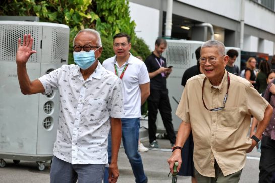 (L to R): Ong Beng Seng (SIN) Businessman with Colin Syn (SIN) Singapore GP Promotor
19.09.2024. Formula 1 World Championship, Rd 18, Singapore Grand Prix, Marina Bay Street Circuit, Singapore, Preparation Day.
- www.xpbimages.com, EMail: requests@xpbimages.com © Copyright: Moy / XPB Images