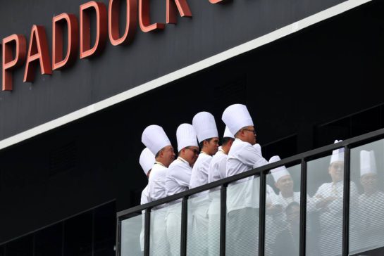 Circuit atmosphere - Paddock Club chefs.
19.09.2024. Formula 1 World Championship, Rd 18, Singapore Grand Prix, Marina Bay Street Circuit, Singapore, Preparation Day.
- www.xpbimages.com, EMail: requests@xpbimages.com © Copyright: Rew / XPB Images