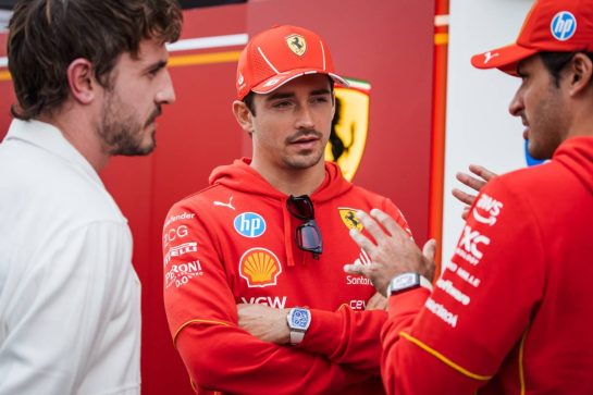 Charles Leclerc (MON) Ferrari and Carlos Sainz Jr (ESP) Ferrari with Paul Mescal (IRE) Actor.
17.10.2024. Formula 1 World Championship, Rd 19, United States Grand Prix, Austin, Texas, USA, Preparation Day.
- www.xpbimages.com, EMail: requests@xpbimages.com © Copyright: Bearne / XPB Images