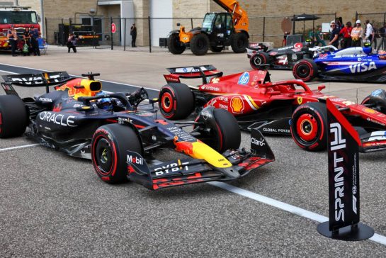 Pole sitter Max Verstappen (NLD) Red Bull Racing RB20 in Sprint qualifying parc ferme.
18.10.2024. Formula 1 World Championship, Rd 19, United States Grand Prix, Austin, Texas, USA, Sprint Qualifying Day
- www.xpbimages.com, EMail: requests@xpbimages.com © Copyright: Batchelor / XPB Images