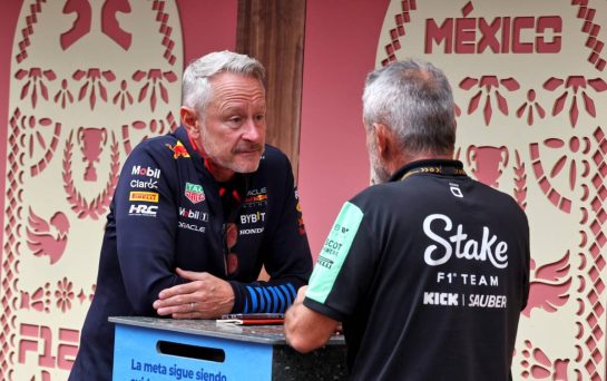 (L to R): Jonathan Wheatley (GBR) Red Bull Racing Team Manager with Beat Zehnder (SUI) Sauber F1 Sporting Director.
24.10.2024. Formula 1 World Championship, Rd 20, Mexican Grand Prix, Mexico City, Mexico, Preparation Day.
- www.xpbimages.com, EMail: requests@xpbimages.com © Copyright: Moy / XPB Images