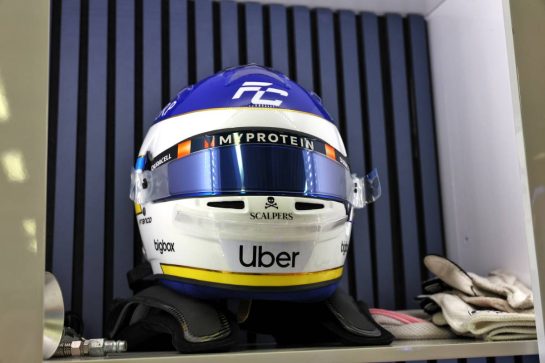 The helmet of Franco Colapinto (ARG) Williams Racing.
25.10.2024. Formula 1 World Championship, Rd 20, Mexican Grand Prix, Mexico City, Mexico, Practice Day.
- www.xpbimages.com, EMail: requests@xpbimages.com © Copyright: Bearne / XPB Images