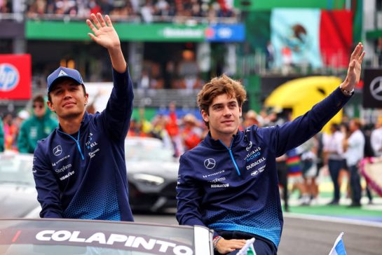 (L to R): Alexander Albon (THA) Williams Racing and Franco Colapinto (ARG) Williams Racing on the drivers' parade.
27.10.2024. Formula 1 World Championship, Rd 20, Mexican Grand Prix, Mexico City, Mexico, Race Day.
- www.xpbimages.com, EMail: requests@xpbimages.com © Copyright: Batchelor / XPB Images