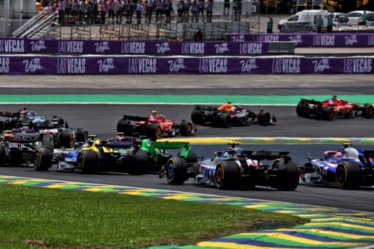 Esteban Ocon (FRA) Alpine F1 Team A524 at the start of Sprint.
02.11.2024. Formula 1 World Championship, Rd 21, Brazilian Grand Prix, Sao Paulo, Brazil, Sprint and Qualifying Day.
- www.xpbimages.com, EMail: requests@xpbimages.com © Copyright: Charniaux / XPB Images
