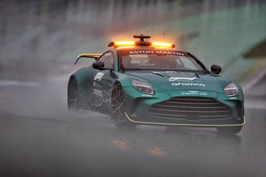 The Aston Martin FIA Safety Car inspects the circuit as qualifying is delayed.
02.11.2024. Formula 1 World Championship, Rd 21, Brazilian Grand Prix, Sao Paulo, Brazil, Sprint and Qualifying Day.
- www.xpbimages.com, EMail: requests@xpbimages.com © Copyright: Staley / XPB Images