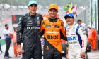 Qualifying top three in parc ferme (L to R): George Russell (GBR) Mercedes AMG F1, second; Lando Norris (GBR) McLaren, pole position; Yuki Tsunoda (JPN) RB, third. 03.11.2024. Formula 1 World Championship, Rd 21, Brazilian Grand Prix, Sao Paulo, Brazil, Race Day. - www.xpbimages.com, EMail: requests@xpbimages.com © Copyright: Batchelor / XPB Images