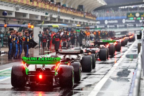 Zhou Guanyu (CHN) Sauber C44 in the pits while the race is red flagged.
03.11.2024. Formula 1 World Championship, Rd 21, Brazilian Grand Prix, Sao Paulo, Brazil, Race Day.
- www.xpbimages.com, EMail: requests@xpbimages.com © Copyright: Batchelor / XPB Images