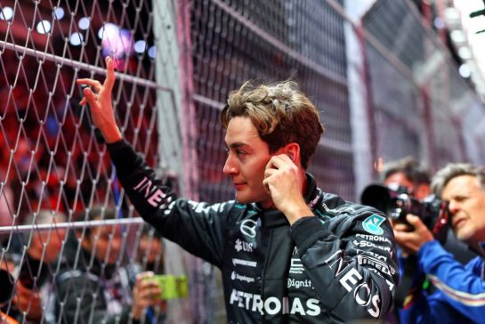 George Russell (GBR) Mercedes AMG F1 on the grid.
23.11.2024. Formula 1 World Championship, Rd 22, Las Vegas Grand Prix, Las Vegas, Nevada, USA, Race Day.
- www.xpbimages.com, EMail: requests@xpbimages.com © Copyright: Charniaux / XPB Images