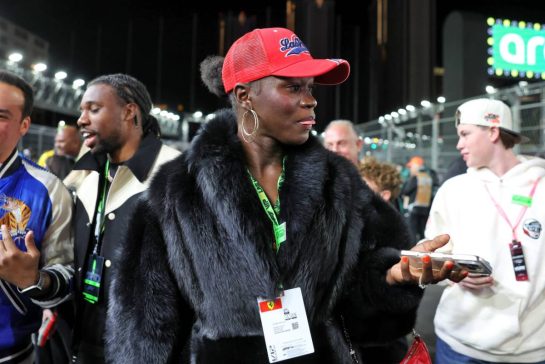 Junelle Bromfield (JAM) Athlete on the grid.
23.11.2024. Formula 1 World Championship, Rd 22, Las Vegas Grand Prix, Las Vegas, Nevada, USA, Race Day.
- www.xpbimages.com, EMail: requests@xpbimages.com © Copyright: Bearne / XPB Images