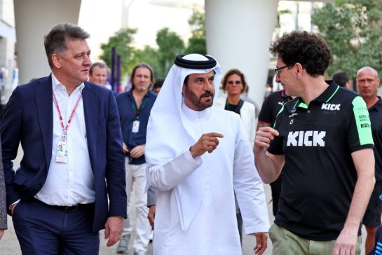 (L to R): Gernot Dollner (GER) Audi Chief Executive Officer with Mohammed Bin Sulayem (UAE) FIA President and Mattia Binotto (ITA) Sauber Motorsport Chief Operating and Chief Technical Officer.
01.12.2024. Formula 1 World Championship, Rd 23, Qatar Grand Prix, Doha, Qatar, Race Day.
- www.xpbimages.com, EMail: requests@xpbimages.com © Copyright: Moy / XPB Images