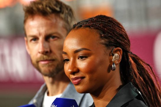 Naomi Schiff (RWA) / (BEL) Sky Sports F1 Presenter and Jenson Button (GBR) Sky Sports F1 Presenter / Williams Racing Senior Advisor.
01.12.2024. Formula 1 World Championship, Rd 23, Qatar Grand Prix, Doha, Qatar, Race Day.
- www.xpbimages.com, EMail: requests@xpbimages.com © Copyright: Coates / XPB Images