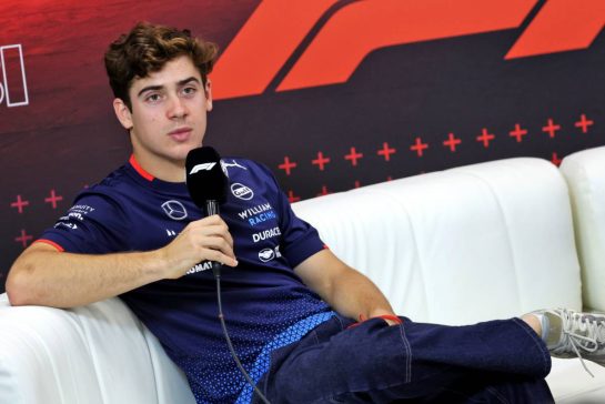 Franco Colapinto (ARG) Williams Racing in the FIA Press Conference.
05.12.2024. Formula 1 World Championship, Rd 24, Abu Dhabi Grand Prix, Yas Marina Circuit, Abu Dhabi, Preparation Day.
- www.xpbimages.com, EMail: requests@xpbimages.com © Copyright: Bearne / XPB Images