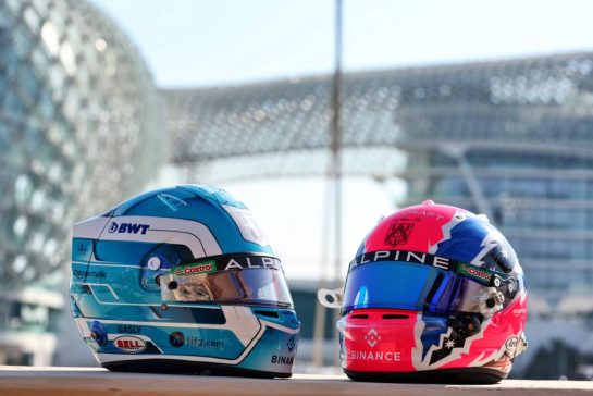 (L to R): The helmets of Pierre Gasly (FRA) Alpine F1 Team and Jack Doohan (AUS) Alpine F1 Team.
05.12.2024. Formula 1 World Championship, Rd 24, Abu Dhabi Grand Prix, Yas Marina Circuit, Abu Dhabi, Preparation Day.
- www.xpbimages.com, EMail: requests@xpbimages.com © Copyright: Moy / XPB Images