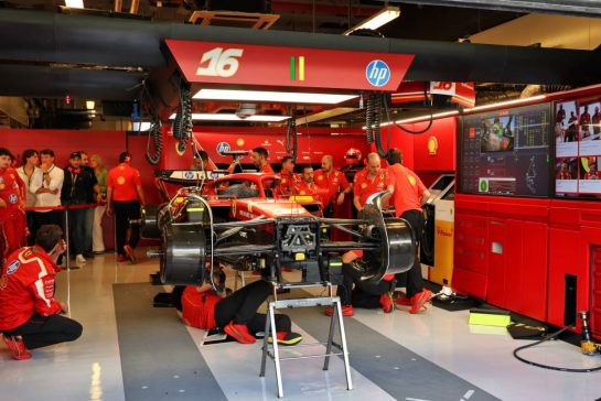 Ferrari SF-24 of Charles Leclerc (MON) Ferrari worked on in the first practice session.
06.12.2024. Formula 1 World Championship, Rd 24, Abu Dhabi Grand Prix, Yas Marina Circuit, Abu Dhabi, Practice Day.
- www.xpbimages.com, EMail: requests@xpbimages.com © Copyright: Moy / XPB Images